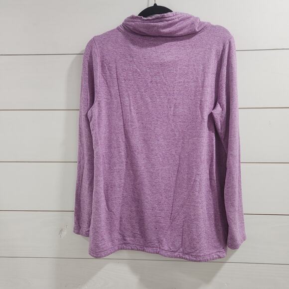 T by Talbots Womens Cowl Neck Purple Active Sweater Size Medium - Picture 5 of 14